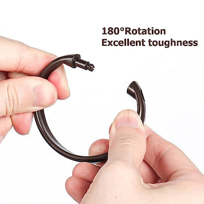Bronze Shower Curtain Hooks Rings, 12 Pcs Circular Plastic Shower Curtain Rings for Bathroom, Plastic Shower Curtain Hooks for Shower Curtain Rod, Shower Hooks Rings for Shower Curtain - color: Bronze