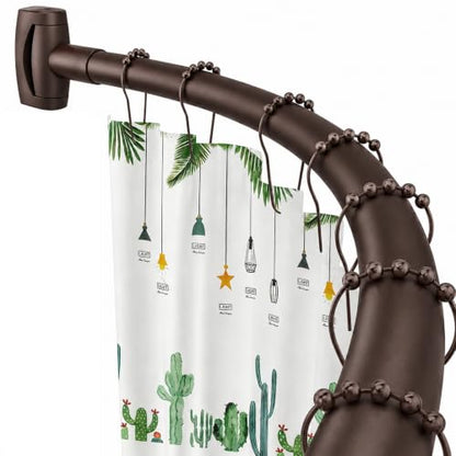 Bronze Curved Shower Curtain Rod for Bathroom 33-78 In Adjustable Extra Wide Curved Shower Rod, RustProof Stainless Steel Round Shower Rods for Bathtub, Stall Need Drilling - color: Bronze