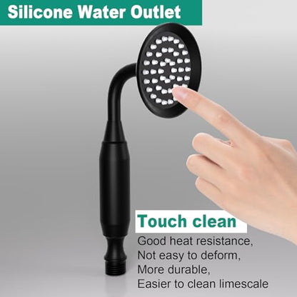Brass Shower Slide Bar with Handheld Shower Head, Adjustable Height Wall-mounted Retro Hand Shower Head Holder with 59 inch Hose for Bathroom, Matte Black - color: Matte Black
