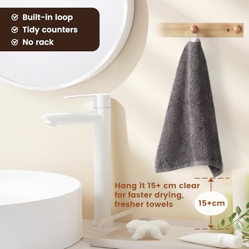 12-Pack Cotton Washcloths for Bathroom with Hanging Loops, Gray | Soft washcloths for face cleansing, shower use, guest bathrooms, and daily wash-day rotation, OEKO-TEX certified, easy care - color: A02: Grey