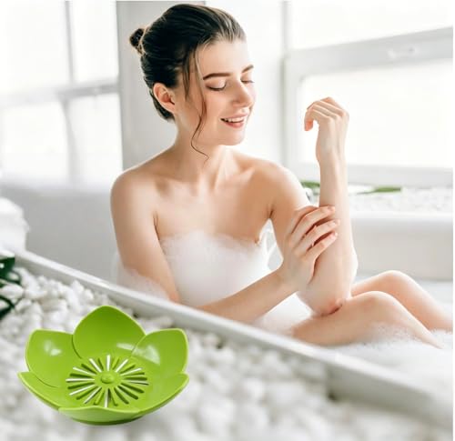 Soap Dish Holder for Showerl Self Draining Bar for Shower Bathroom Bathtub | Bar Cute Lotus Shape Tray Sink Mounted Shampoo Self Draining Saver Rack Plastic Bathroom Bathtub Kitchen，Blue+Blue - color: Blue+blue
