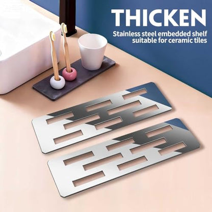12 Inch Shower Niche Shelf Mirror Effect 316 Stainless Steel Tile Insert | Rectangular Shelf For 12 Inch Tile Prefabricated Niches, Fits 1/8 Inch Grout Lines, Shower Niche Insert Mirror Effect 316 SS - size: 316 Stainless Steel - Mirror Finish