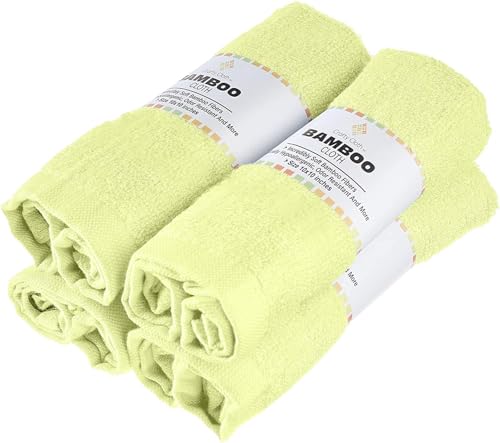 Ultra-Soft and Hygienic | Luxurious, Skin-Friendly Comfort for Sensitive Areas | Viscose from Bamboo Washcloth Set by Crafty Cloth - color: Green, size: Plain 4-Piece Set