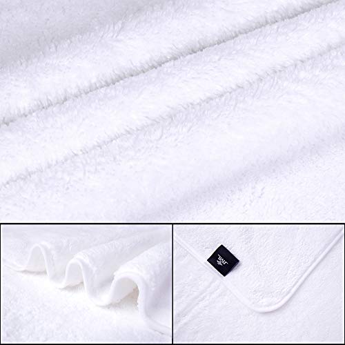 JML Large Bath Towels with Hanging Loop, 30"x60", White, Set of 2 | Oversized, Lightweight, Microfiber Fleece, Soft & Absorbent, Lint-free, Fade Resistant - color: White, size: 30 in x 60 in
