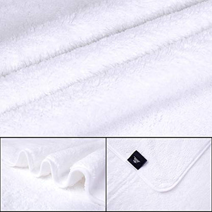 JML Large Bath Towels with Hanging Loop, 30"x60", White, Set of 2 | Oversized, Lightweight, Microfiber Fleece, Soft & Absorbent, Lint-free, Fade Resistant - color: White, size: 30 in x 60 in