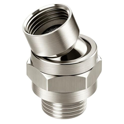 Voolan Solid Metal Shower Head Swivel Ball Adapter, Adjustable Pivot Ball To Adjust Showerhead Angle, Universal Connector Joint Fits Fixed, Hand Held & Rain Shower, Brushed Nickel - color: Brushed Nickel