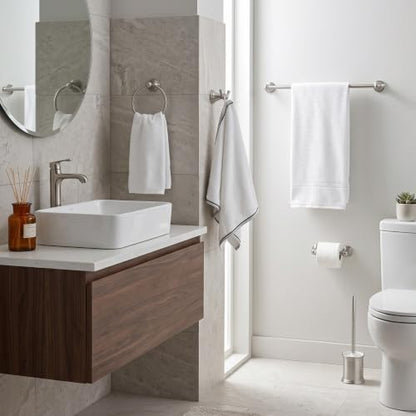 4-Piece Bathroom Hardware Accessories Kit, Zynuhmo Brushed Nickel Towel Bar Set Wall Mounted with 20'' Towel Bar, Towel Ring & Toilet Paper Holder, Robe Hook Set Fixtures for Modern Farmhouse Bathroom - color: Brushed Nickel