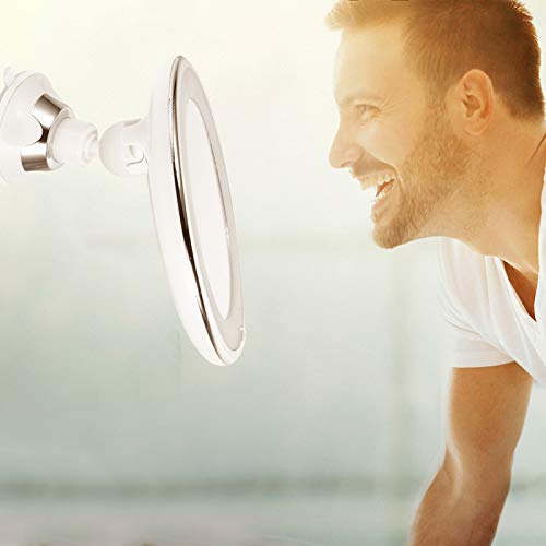 SOLUSTRE Magnifying Led Lighted Makeup Mirror Suction Cup Portable Vanity Mirror for Bathroom and Travel Compact Design for Easy Carrying and Natural Lighting
