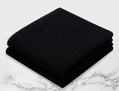 COTTON CRAFT Euro Spa Waffle Weave Bath Sheet - Set of 2 Black Towel Sheets | Pure 100% Ringspun Cotton Oversized Luxurious Towel Set - Soft Plush Super Absorbent Low Lint Quick Dry - 35 x 70 inches - color: Black, size: 2 Pack Bath Sheet