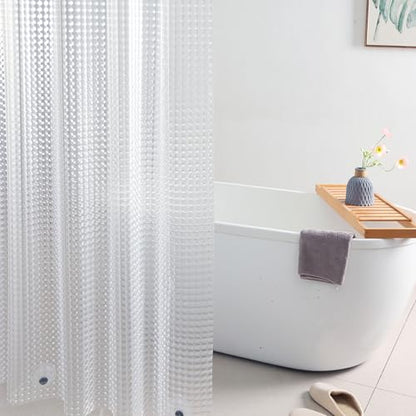 Heavy Duty Shower Curtain Liner, 8G EVA Plastic Shower Curtain with 3 Strong Weighted Magnets, Waterproof Shower Liner for Bathroom, 3D Square, 72 x 72 Inch - color: 3d Square, size: 72"W x 72"L (Pack of 1)