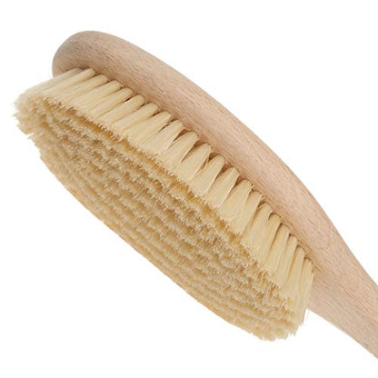 REDECKER Extra Long Beechwood Bath Brush - Natural Pig Bristle Body Brush for Showering, Back Scrubbing, Exfoliating, Dry Brushing and Lymphatic Drainage - Perfect for Hard-to-Reach Areas - size: 19-1/2-Inches
