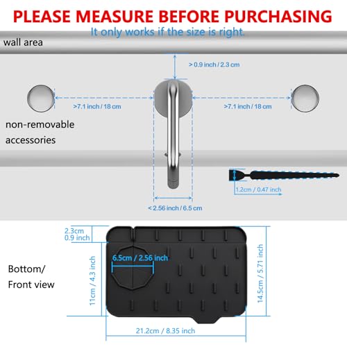 2 Pieces Black Faucet Guard & Draining Mat 8.3" Mini Splash Guard Faucet Handle Drip Catcher Tray Mat for Kitchen & Bathroom Sink Small Kitchen Sink Splash Guard for Placing Dish Soap Sponge - color: Style C Black