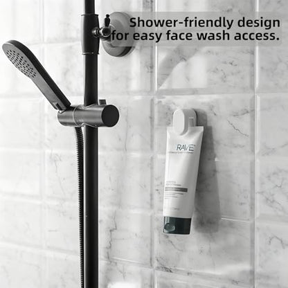 3-Pack Toothpaste Holders Wall Mounted, Adhesive Tube Clips for Bathrooms | JM.JEEMI Tooth Paste Wall Holder Hanger, Paint & Lotion & Cosmetic in Tubes Organizer Gripper - White, Round, Small - size: Small_Rd
