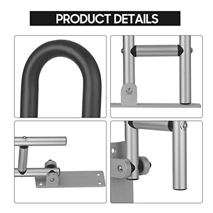 Toilet Grab Bars Bathroom Foldable Handrail Drop Down Toilet Safety Support Rails Wall Mounted Alloy Handicap Grab Bars Rails for Seniors Pregnant Woman,Black（Black） - color: Black