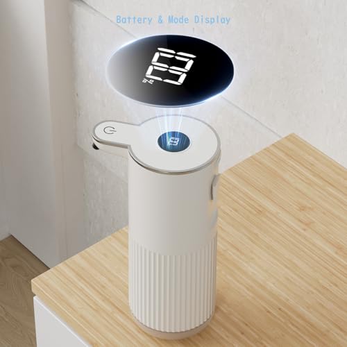 Automatic Liquid Soap Dispenser, Touchless Hands-Free, Crisp White - USB-C Rechargeable with LED Display (Battery Included), 7000 Uses, 6 Dispensing Settings, for Kitchen Bathroom, Mountable - size: Liquid