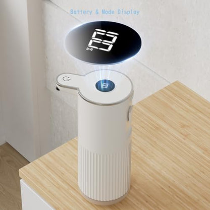 Automatic Liquid Soap Dispenser, Touchless Hands-Free, Crisp White - USB-C Rechargeable with LED Display (Battery Included), 7000 Uses, 6 Dispensing Settings, for Kitchen Bathroom, Mountable - size: Liquid