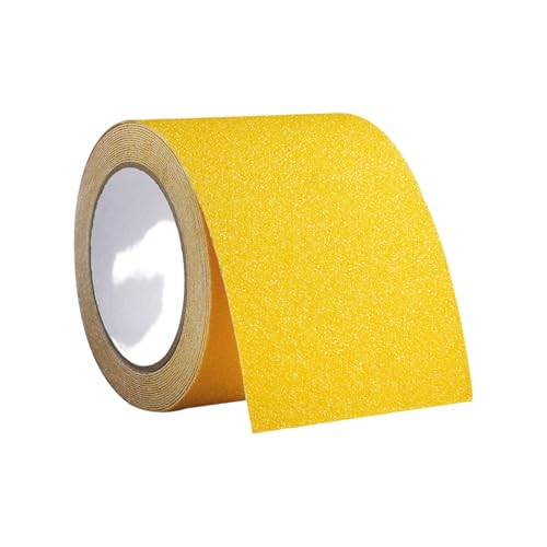 PVC Antislip Floor Tape Strips Roll with Adhesive Backing for Enhances Safety Stair Step Bathroom and Kitchen Waterproof - color: Yellow