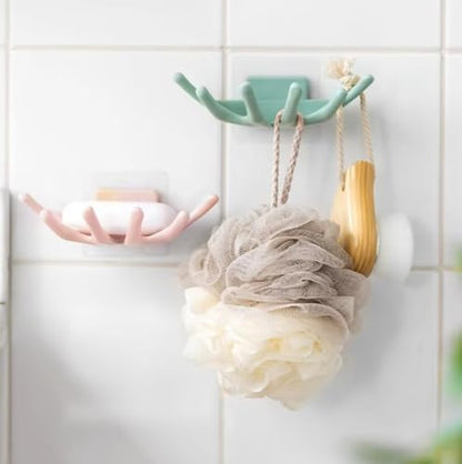 Creative Soap Holder for Shower - Wall Mounted Bathroom Soap Dish Organizer with Strong Adhesive Soap Tray for Kitchen Sink, Dish Soap Dispenser Holder,Green - color: A-green