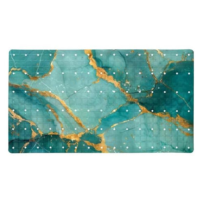 Non Slip Bathtub and Shower Mat 26.8x15.1 inch, Bath Mat with Quick Dry Drain Holes and Suction Cups, Soft Comfortable Safe Bathroom Mat for Bath Tub, Green Marble Texture - color: Multi 7