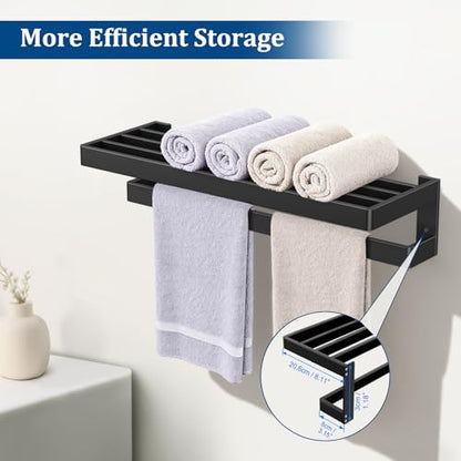 Matte Black Towel Rack 23.6-inch Towel Bar Double Towel Holder Stainless Steel Bathroom Hardware Accessories Set - color: Matte Black, size: 23.6inch