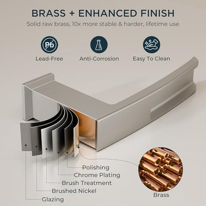 FORIOUS Roman Bathtub Faucet 3 Hole Deck Mount with 2 Handle Brushed Nickel | Tub Faucet for 3-Hole Set, 6-12" Centered Distance, Widespread Garden Bath Tub, Waterfall Spout, High Flow, Brass - color: Brushed Nickel
