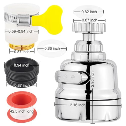 Faucet Extender 1pc Sink Aerator Rotatable Kitchen Faucet Head Replacement Pndbnq Faucet Sprayer Attachment Universal Faucet Nozzle Filter Adapter with Adjustable 3 Modes for Cold and Hot Water Output