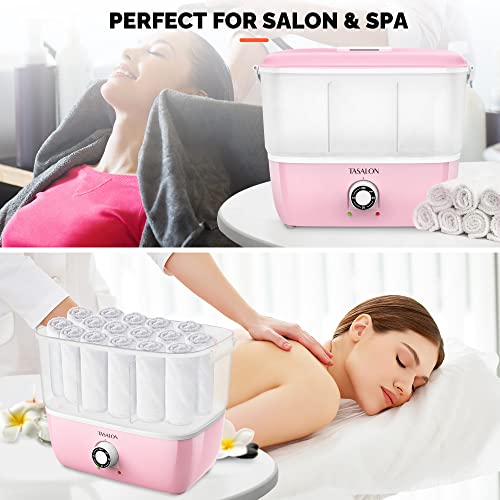 TASALON Hot Towel Steamer for Facials, Hot Towel Warmer Quickly Heats Up in 5 Minutes, Portable Towel Machine Fits 16 Mini Towels, Salon Equipment Towel Warmer for Facials, Spa, Massage, Pink - size: M Size