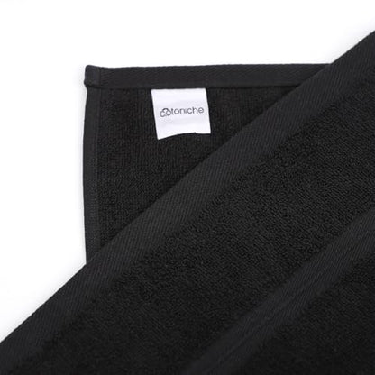 Fluffy & Super Soft Washcloths Set of 4 (12" x 12") - Hotel Quality - Perfect as, Hotel Towels, Face Washcloths, Face Wash Cloths -%100 Cotton - Black - color: Black