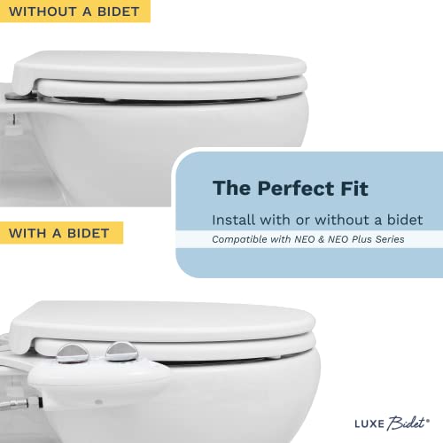 LUXE TS1008R Slow Close Round Comfort Fit Toilet Seat, White | with Slow Close, Quick Release Hinges, and Non-Slip Bumpers - size: Round