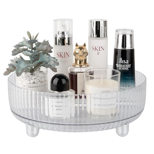 360 Rotating Makeup Organizer Perfume Tray Skincare Holder, Large Clear | Spinning Cosmetic Storage Bathroom Countertop Organizer Lazy Susan Turntable for Dresser, Vanity, Kitchen - color: Clear, size: 11"