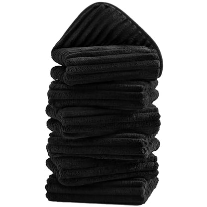 6 PC Microfiber Hand Towels for Bathroom, 16"x30",Black | Face Towels, Highly Absorbent, Quick Dry, Low Lint, Hanging Loop, Lightweight Towels for Guest Bath, Gym, Travel & Kitchen - color: Black