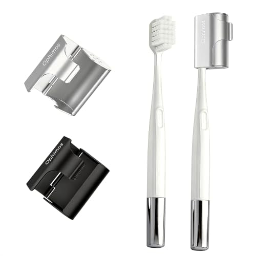 Aluminum Toothbrush Cover Cap with 2 Manual Soft Bristle Toothbrushes | Travel Toothbrush Case Long-lasting Toothbrush Head Caps for Most Electric/Manual Brushes (Fresh & Clean Toothbrush,2 Count) - color: Fresh & Clean Toothbrush, size: 2 Count