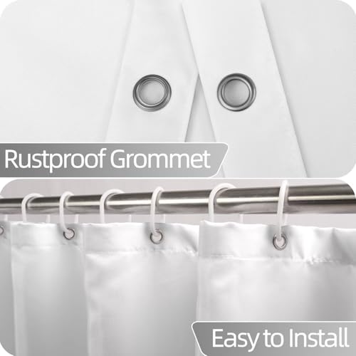 Ombre Light Grey Stall RV Shower Curtain with Hooks 36x72inches | Machine Washable Waterproof, Modern Solid Boho Gradient, Bathroom Dorm Hotel Room Divider, Easy to Install, Window Curtain - color: Light Grey, size: 36"W x 72"L (Pack of 1)