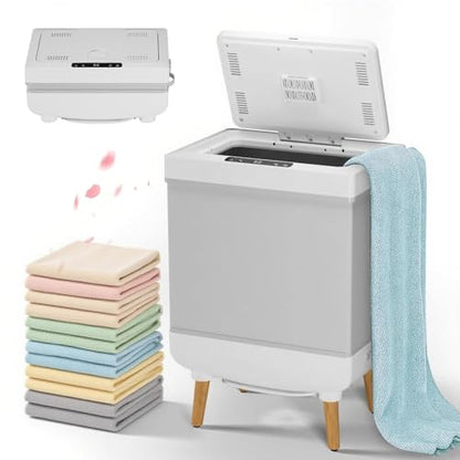 35L Foldable Towel Warmer Bucket for Bathroom,Large Quick Heat Hot Warming Tub,Blanket Heater Towel Warmers Bucket,One-Piece Space-Saving Design,Portable Housewarming Luxury Spa Gift at Home - color: 35l Grey (Foldable)