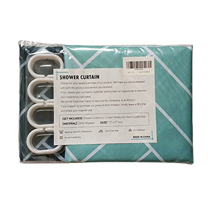Teal Light Blue White Shower Curtains for Bathroom Guest, Polyester Fabric Set 12 Hooks Rings,Aqua Ombre 72"x72"Inch - color: Blue, size: 72"W x 72"L (Pack of 1)