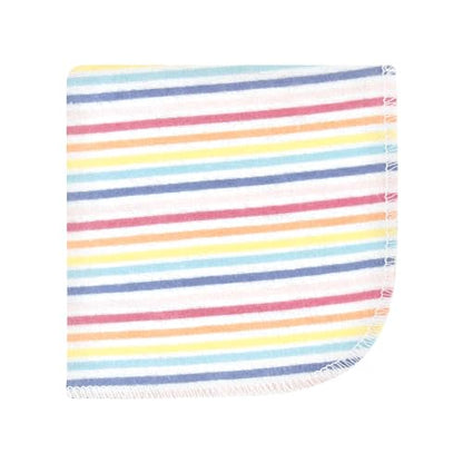 Hudson Baby Unisex Baby Flannel Cotton Poly Washcloths, Creative Rainbow 12Pk, One Size - color: Creative Rainbow 12pk