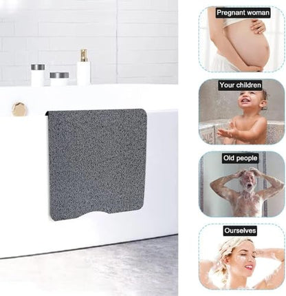 Bathtub Mat Non Slip Shower Mat Soft PVC Loofah Bath Tub Mats with Drain for Bathroom Tub 40 x 16 Inch (Mix Color) - color: Black White