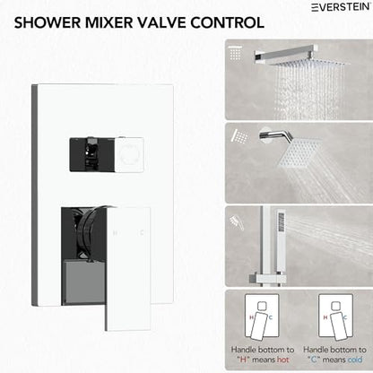 10" High-Pressure Rainfall Shower Faucet with Handheld Spray, Wall Mount Dual Shower Head System with Slide Bar (Polished Chrome) - color: Chrome, style: Wall Mount-with Slide Bar