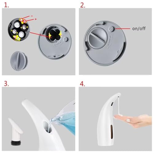 Soap Dispenser,Touchless Bath Kitchen Countertop Automatic Soap Dispenser with Infrared Motion Sensor,IPX6 Waterproof.Perfect for Bathroom and Kitchen. - color: White-fixed Dispenser