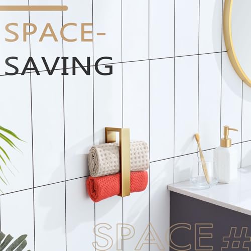 KOKOSIRI Towel Ring Brushed Gold Hand Towel Holder 9 Inch Kitchen Towel Hanger Rack Stainless Steel Bathroom Hardware Wall Mounted, 1 Pack B4008BG-L9 - color: Brushed Gold, size: 1 Pack