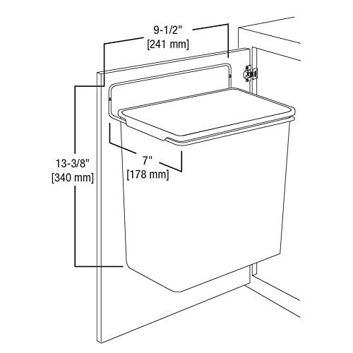Knape & Vogt KV Door Mounted Waste Bin for Vanity 9qt White