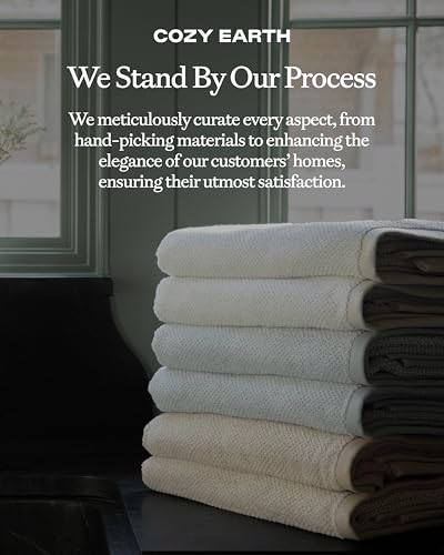 Cozy Earth Nantucket 60% Cotton 40% Viscose from Bamboo Bath Sheet | 600 GSM Plush and Fast-Drying with Rice Weave Pattern, 2 Pack 40" x 65" Luxury Bath Sheet, Light Grey - color: Heathered Light Grey, size: Bath Sheet