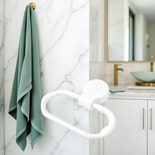 White Towel Ring Towel Rack Hand Holder for Bathroom Self Adhesive Non Punching Adhesive Towel Ring Kitchen Cloth Hanger Bath Towel Bars, Bath Towel Rings