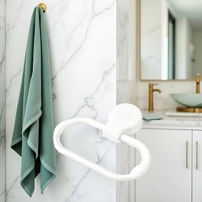 White Towel Ring Towel Rack Hand Holder for Bathroom Self Adhesive Non Punching Adhesive Towel Ring Kitchen Cloth Hanger Bath Towel Bars, Bath Towel Rings