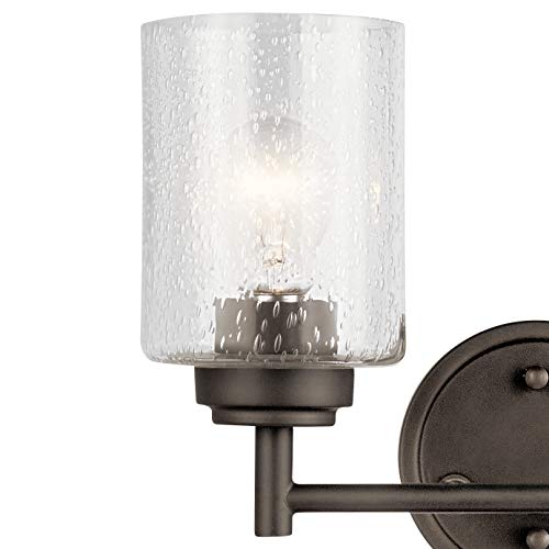 KICHLER Winslow 12.75" 2 Light Vanity Light with Clear Seeded Glass in Olde Bronze® - color: Old Bronze, size: 13"