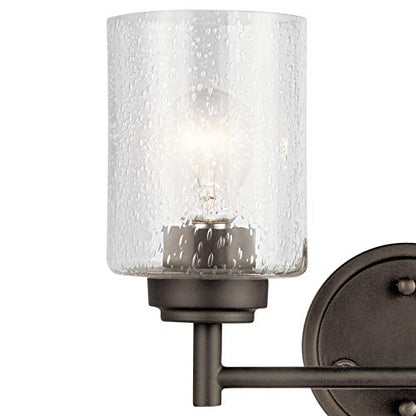 KICHLER Winslow 12.75" 2 Light Vanity Light with Clear Seeded Glass in Olde Bronze® - color: Old Bronze, size: 13"