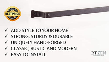 Farmhouse Bathroom Towel Holder Wall Mount, Matte Black Decoration | Wrought Iron Metal Towel Bar Rod, Handmade Home Decor Kitchen Hanger Organizer (26'' - Fits 24 Inch Towels) - size: Large, style: Hammer-Nail