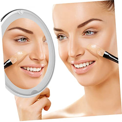 7X Magnifying LED Bathroom Makeup Mirror with Suction Cup Portable Round Vanity Mirror for Travel Bright Lighted Cosmetic