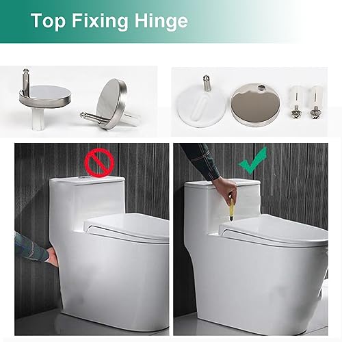 Toilet Seat QuickRelease One Button 360° Adjustable Hinge UF Material Easy Clean Modern White/Black Design for Bathroom Upgrade - color: Black