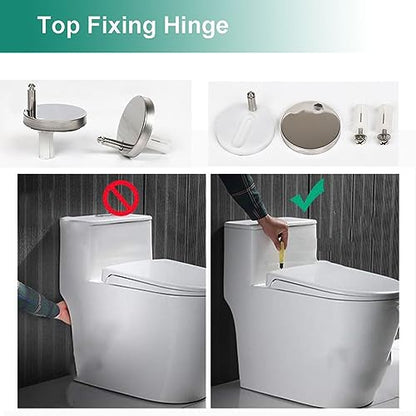 Toilet Seat QuickRelease One Button 360° Adjustable Hinge UF Material Easy Clean Modern White/Black Design for Bathroom Upgrade - color: Black